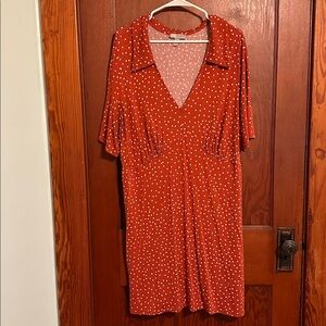 *BOGO* ASOS Orange and White Polka Dot Rockabilly Dress 20